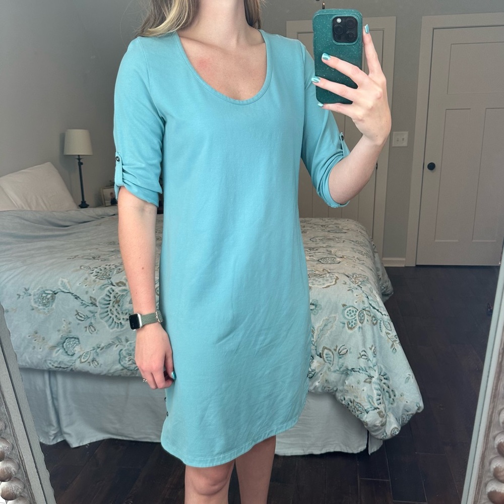 JJill blue 3/4 sleeve dress